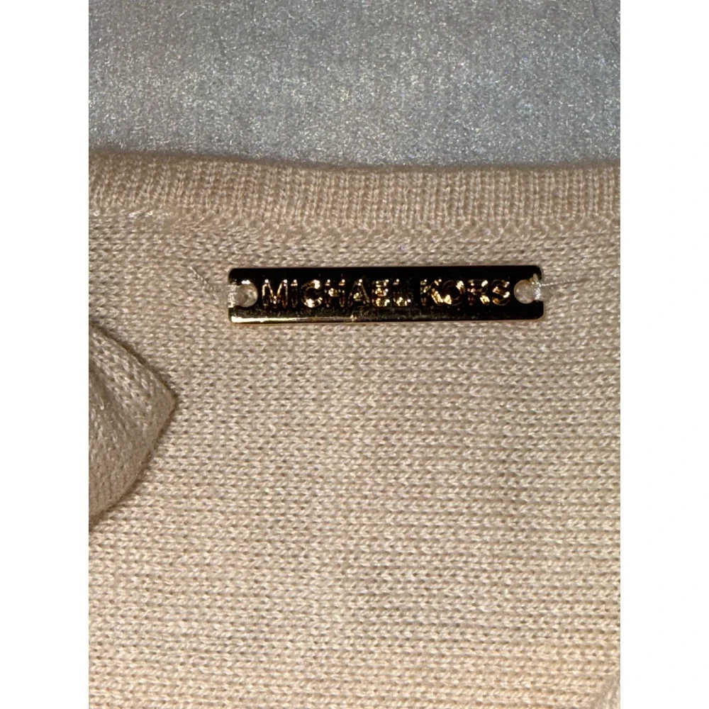 Michael Kors Knit Top Women's Size  M Cream  High-Low Hem Long Sleeve Sweater